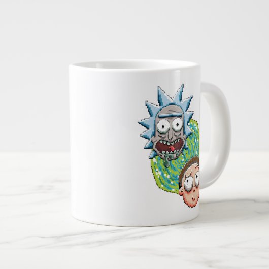 Pixel Rick und Morty Portal Grafik Jumbo-Tasse (Vorderseite Rechts)