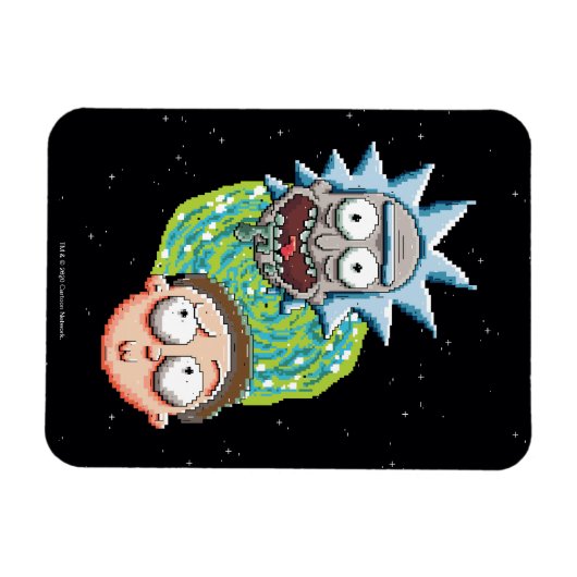Pixel Rick und Morty Portal Grafik Magnet (Horizontal)