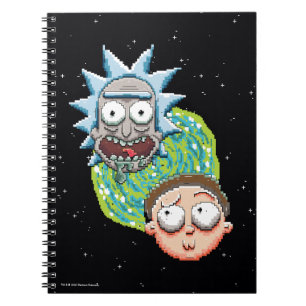Pixel Rick und Morty Portal Grafik Notizblock