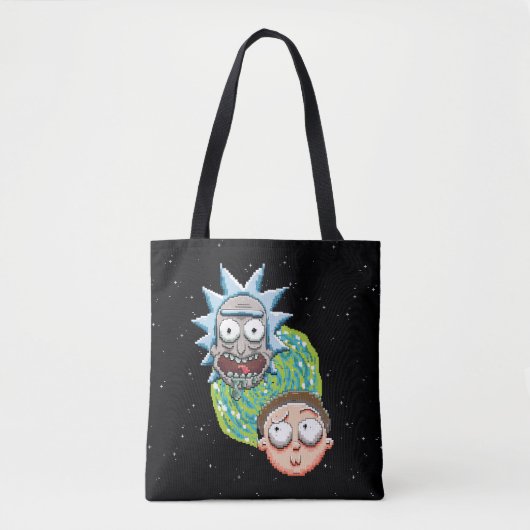 Pixel Rick und Morty Portal Grafik Tasche (Vorderseite)