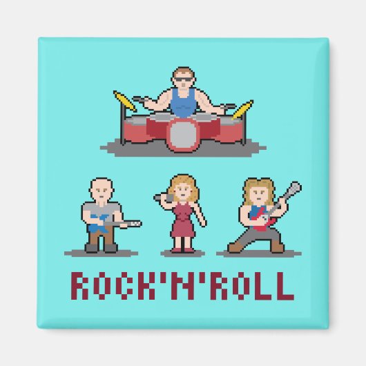 Pixel Rock'n'Roll Band Magnet (Vorne)