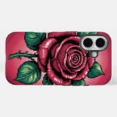 Pixel-Rose – Retro-Blumenkunst Case-Mate iPhone Hülle (Rückseite (Horizontal))