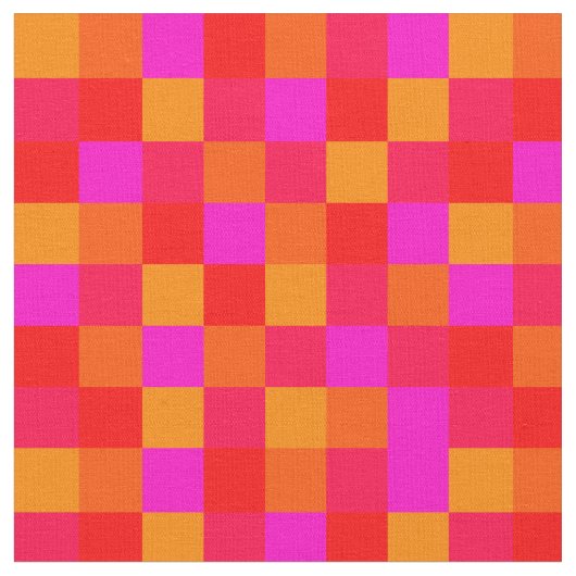 Pixel Rot Orange Pink Farben Pattern Stoff (Nahaufnahme)