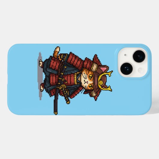 Pixel Samurai Cat Case-Mate iPhone Hülle (Rückseite (Horizontal))