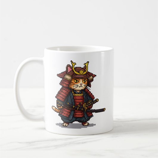 Pixel Samurai Cat Kaffeetasse (Links)