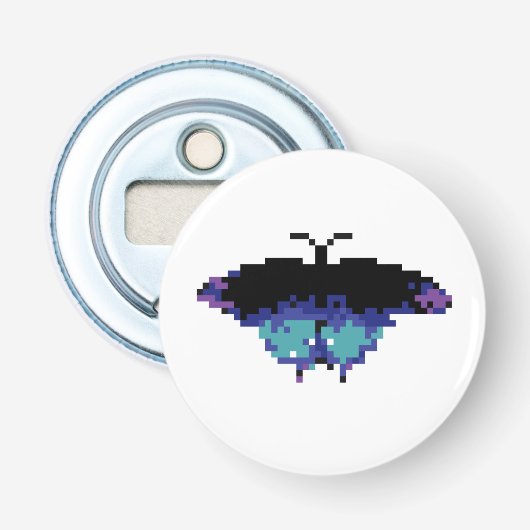 Pixel-Schmetterling Flaschenöffner (Vorderseite)