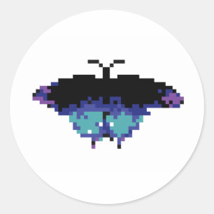 Pixel Schmetterling Runder Aufkleber