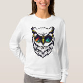 Pixel-Schnee-Eule T-Shirt (Vorderseite)
