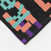 Pixel-Schriftart wiederholt Farbnamen ganz schwarz Fleecedecke (Ecke)