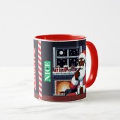 Pixel schwarz Santa naughty oder schöne Nacht mit  Tasse (VorderseiteRechts)