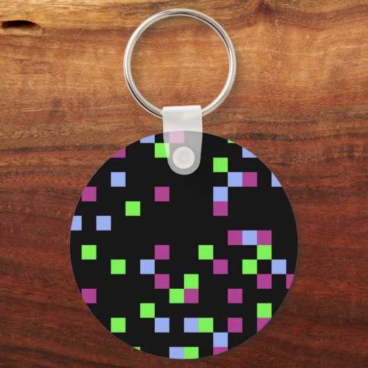 Pixel schwarz schlüsselanhänger (Vorderseite)