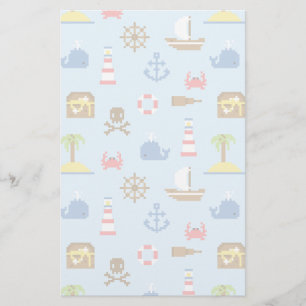 Pixel Sea Art Muster Briefpapier