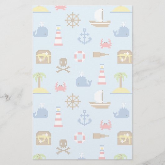 Pixel Sea Art Muster Briefpapier (Vorderseite)