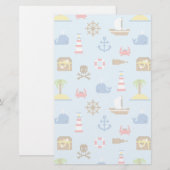 Pixel Sea Art Muster Briefpapier (Vorne/Hinten)