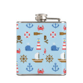 Pixel Sea Art Muster Flachmann (Rückseite)