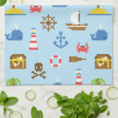 Pixel Sea Art Muster Geschirrtuch (Gefaltet)