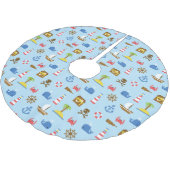 Pixel Sea Art Muster Polyester Weihnachtsbaumdecke (Schrägansicht)