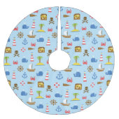 Pixel Sea Art Muster Polyester Weihnachtsbaumdecke (Vorderseite)