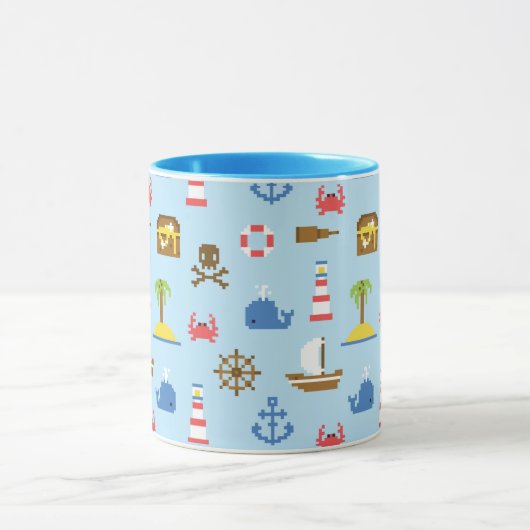 Pixel Sea Art Muster Tasse (Zentrum)
