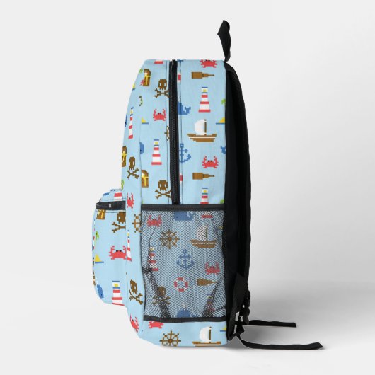 Pixel Sea Art Pattern Bedruckter Rucksack (Rechts)