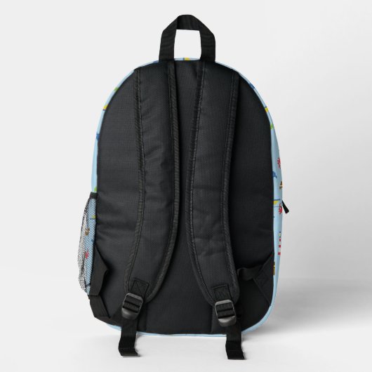 Pixel Sea Art Pattern Bedruckter Rucksack (Rückseite)