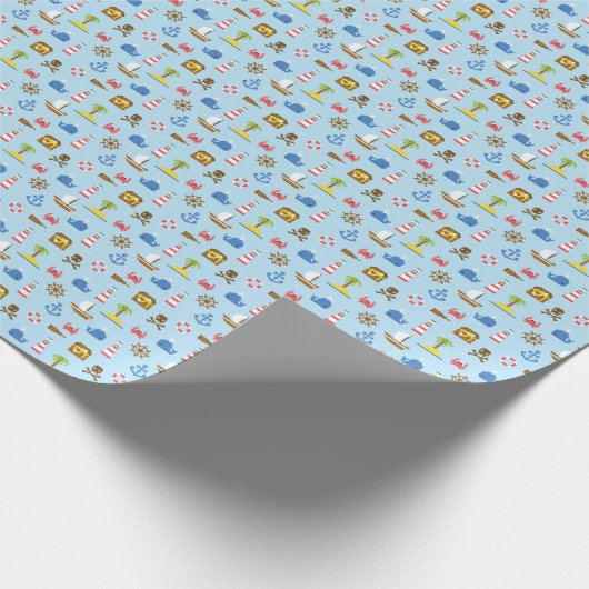 Pixel Sea Art Pattern Geschenkpapier (Ecke)