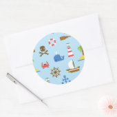 Pixel Sea Art Pattern Runder Aufkleber (Umschlag)