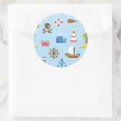 Pixel Sea Art Pattern Runder Aufkleber (Tasche)