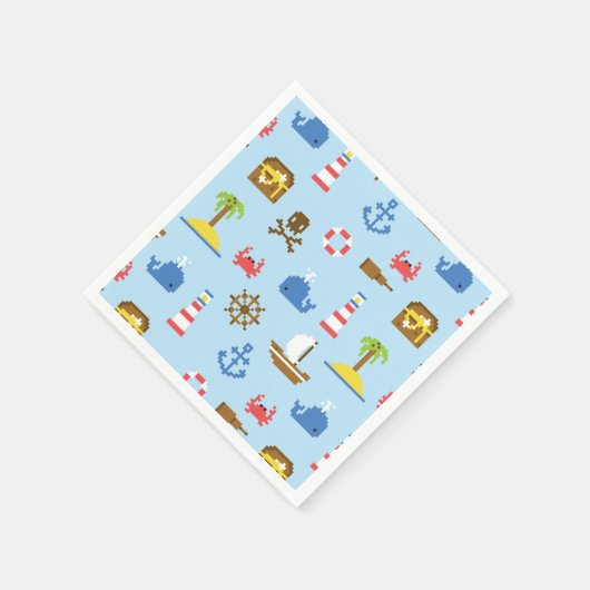 Pixel Sea Art Pattern Serviette (Ecke)