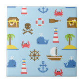 Pixel-Seekunst-Muster Fliese (Vorderseite)