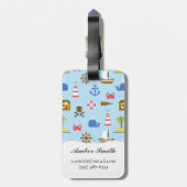 Pixel-Seekunst-Muster Gepäckanhänger (Rückseite vertikal)