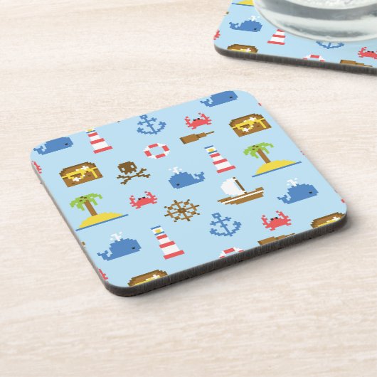 Pixel-Seekunst-Muster Getränkeuntersetzer (Linke Seite)