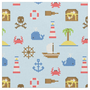 Pixel-Seekunst-Muster Stoff