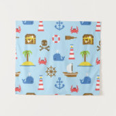 Pixel-Seekunst-Muster Wandteppich (Vorderseite (Horizontal))