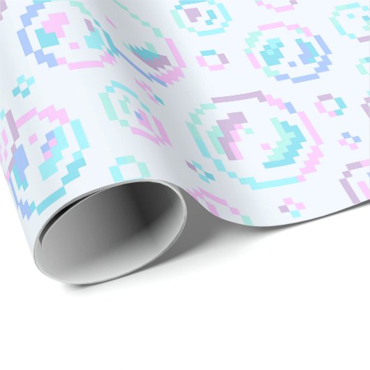 Pixel-Seifenblasen-Muster Geschenkpapier (Rolleneckpunkt)