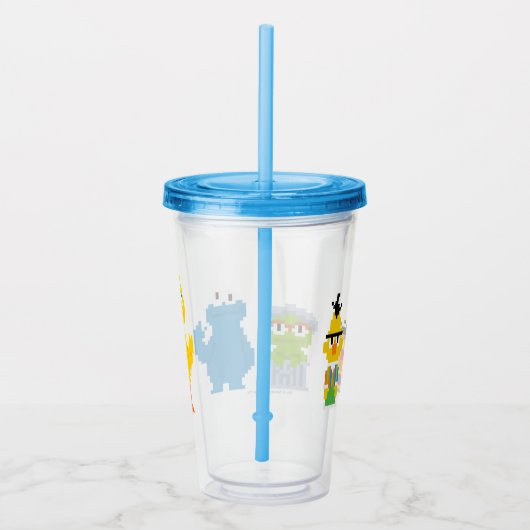 Pixel-Sesamstraße-Zeichen Acryltrinkbecher (Rechts)