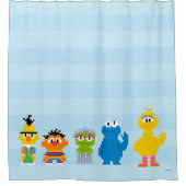 Pixel-Sesamstraße-Zeichen Duschvorhang (Vorderseite)