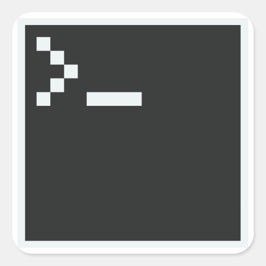 Pixel-Shell Quadratischer Aufkleber (Vorderseite)