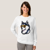 Pixel Siberian Husky T-Shirt (Vorne ganz)