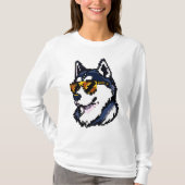 Pixel Siberian Husky T-Shirt (Vorderseite)