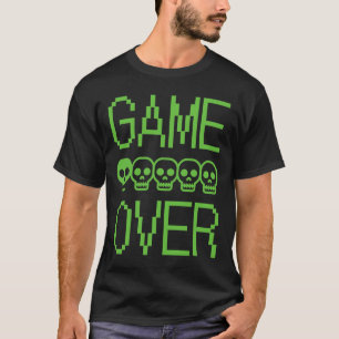 Pixel-Skulp-Gamer Game Over Retro-Videospiel Arcad T-Shirt