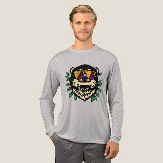 Pixel Sloth Tri-Blend Shirt (Volle Vorderseite)