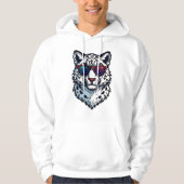 Pixel Snow Leopard Cool Hoodie (Vorderseite)