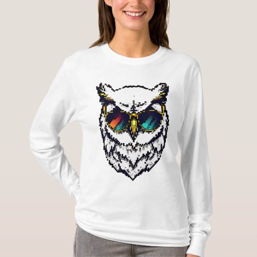 Pixel Snowy Owl T-Shirt (Vorderseite)