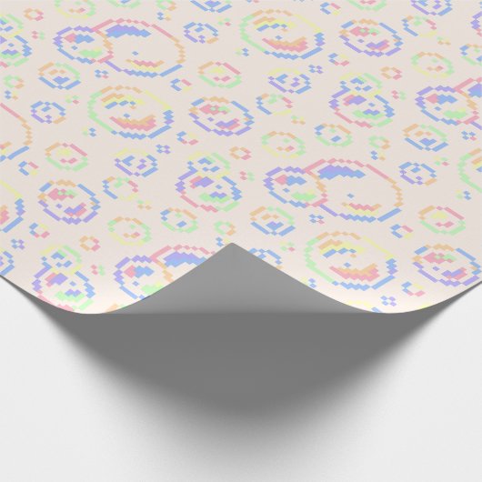 Pixel Soap Bubbles Pattern Geschenkpapier (Ecke)