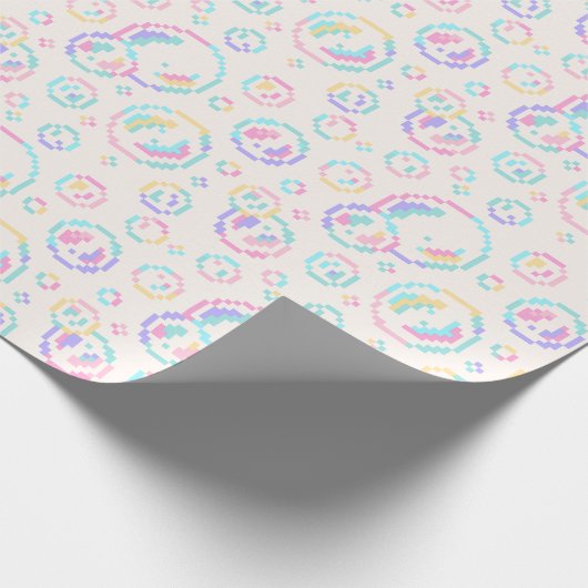 Pixel Soap Bubbles Pattern Geschenkpapier (Ecke)