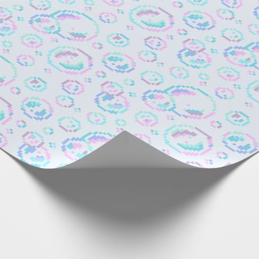 Pixel Soap Bubbles Pattern Geschenkpapier (Ecke)