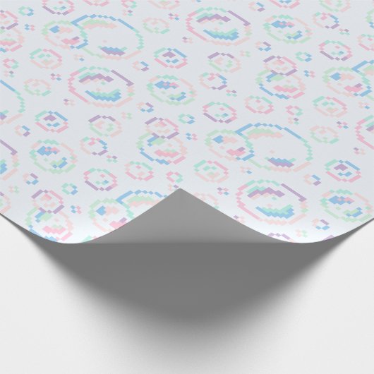 Pixel Soap Bubbles Pattern Geschenkpapier (Ecke)