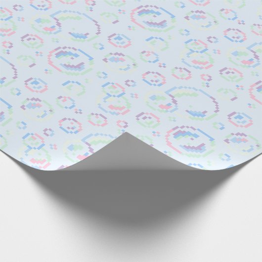 Pixel Soap Bubbles Pattern Geschenkpapier (Ecke)