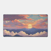 Pixel Sonnenuntergang zwischen den Bergen Schreibtischunterlage (Vorderseite)